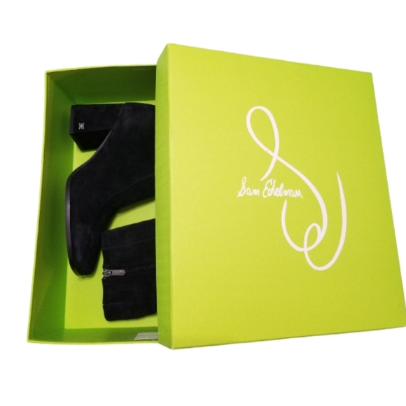 NIB Sam Edelman Mayla Suede Square Toe Ankle Boots Size 7.5 - Picture 7 of 9
